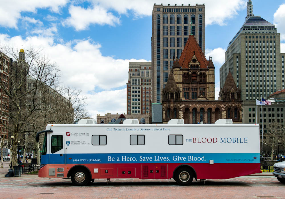 Bloodmobile at Copley Square.
