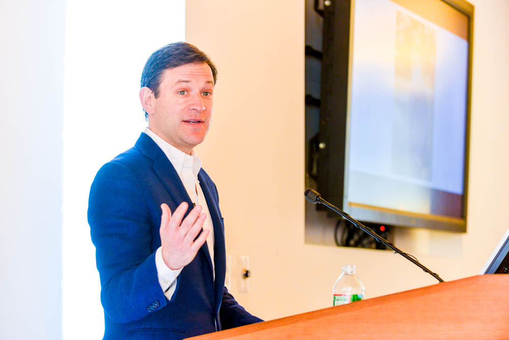 Dan Harris speaking at Dana-Farber about the importance of mindfulness. 