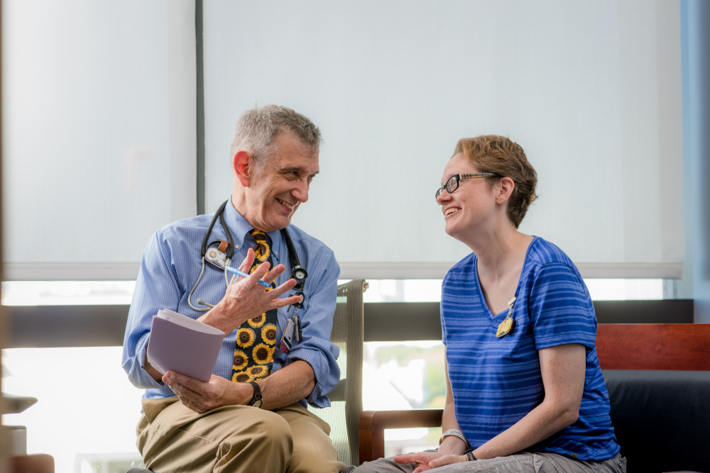Patient Carla Breen with palliative care physician John Halporn, MD. 