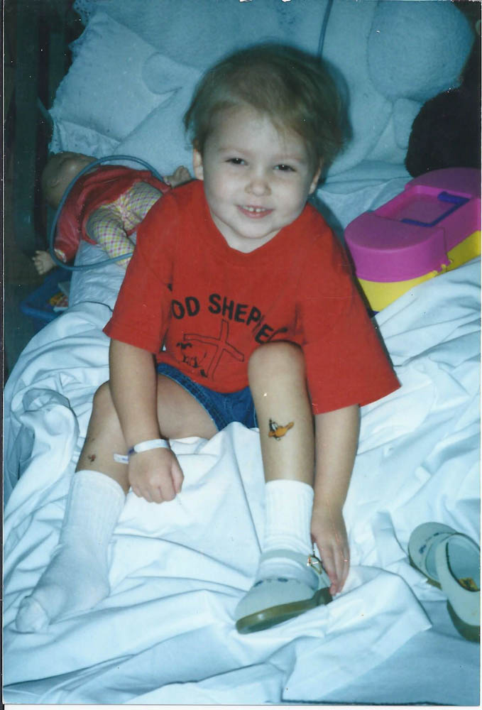 A young Kate during her treatment