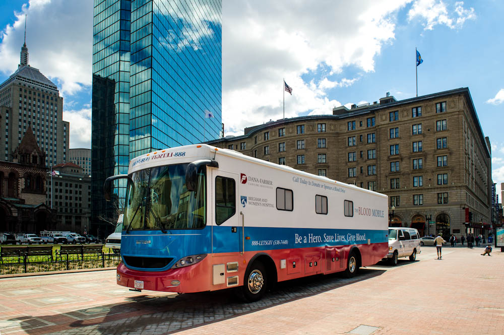 Bloodmobile at Copley Square.