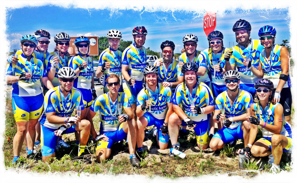 Team Kinetic Karma at the 2013 PMC finish line. 