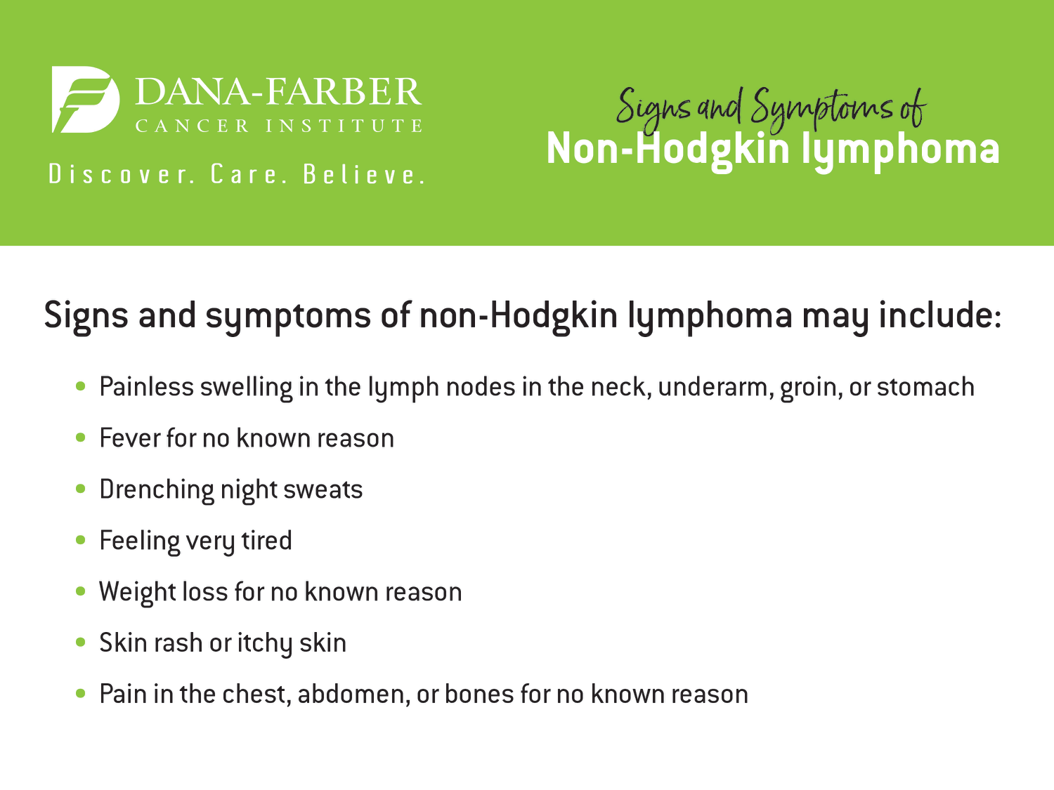 Non Hodgkin Lymphoma Symptoms And Signs Dana Farber Cancer Institute 9654