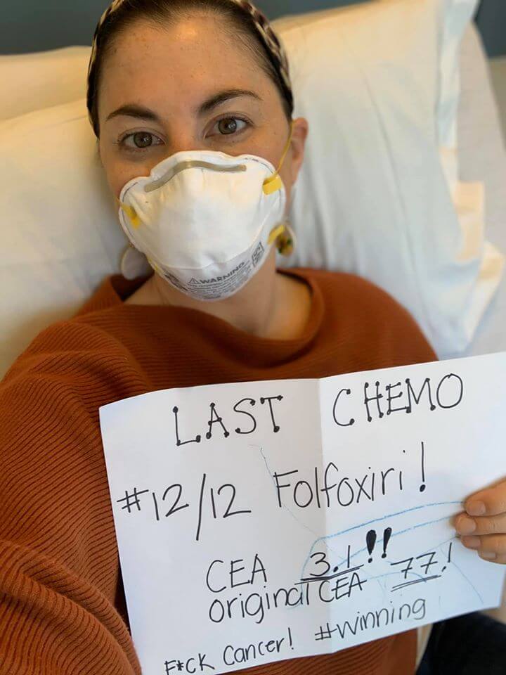 Morell on the last day of chemotherapy.
