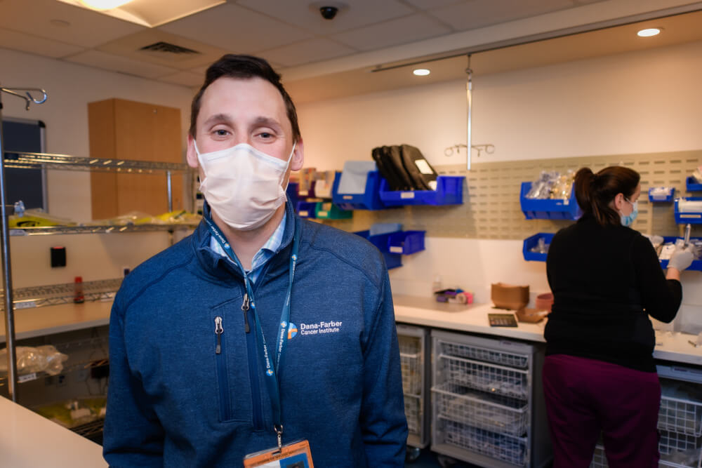Patrick, a pharmacist in the Jimmy Fund Clinic since July 2018, was diagnosed in May 2019 with colorectal cancer at age 30.