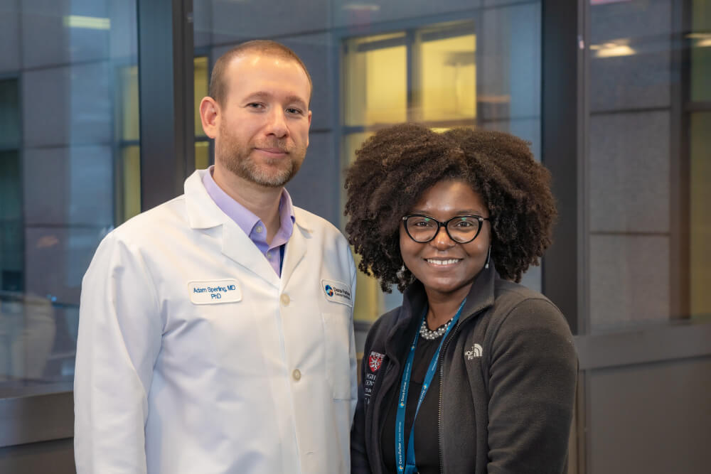 Adam Sperling, MD, PhD, and Lachelle Weeks, MD, PhD, of the Center for Prevention of Progression at Dana-Farber.
