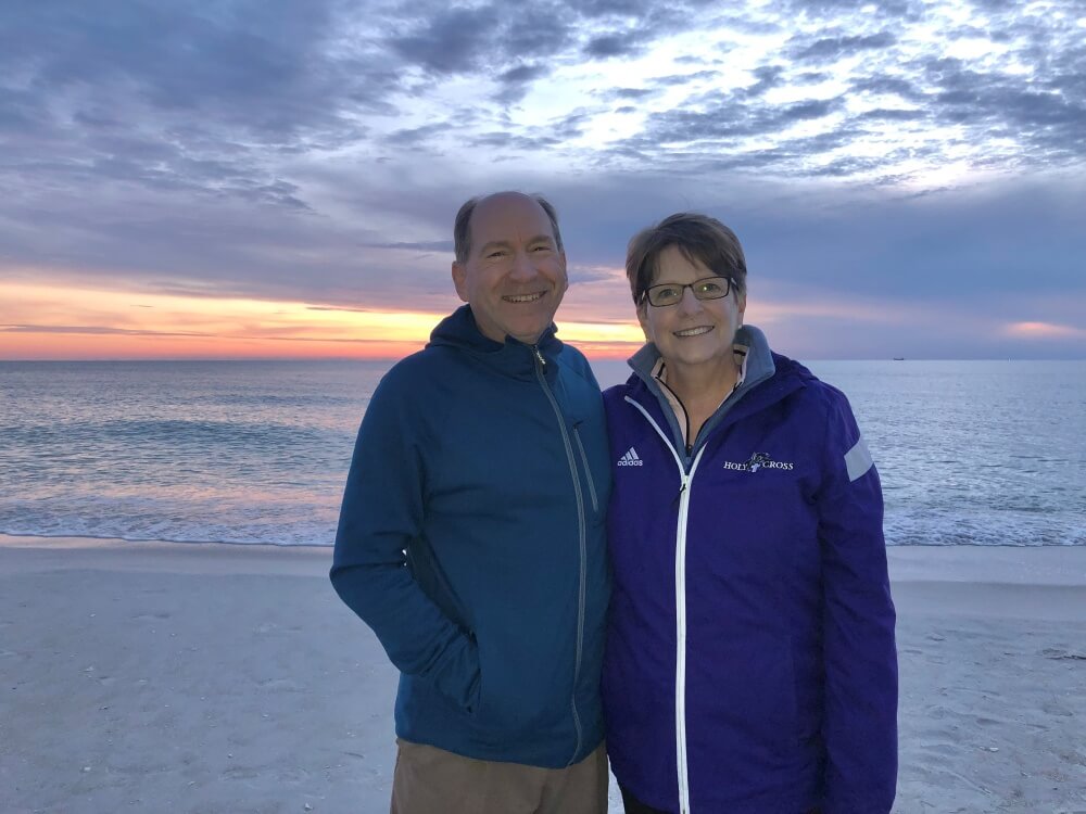 Cari Carpenter and her husband, Wayne, in Anna Maria, Florida, before her CAR T-cell therapy in January 2022.