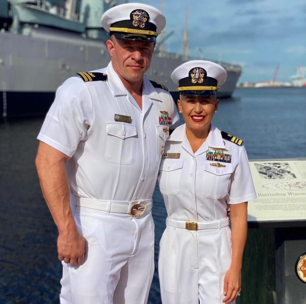 Alanna Devlin Ball and her husband, James Ball, who is also a fellow Navy officer.