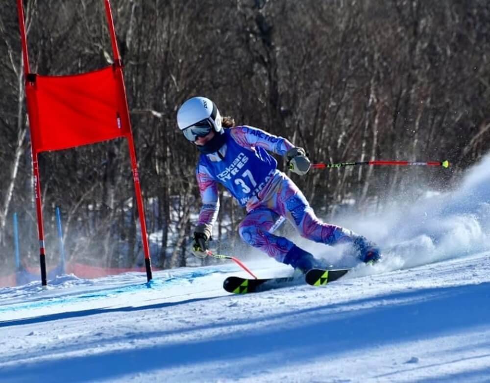 Skiing and ski racing has long been a part of Maggie's life, and she loves hitting the slopes with her team or her parents when her cancer is under control.