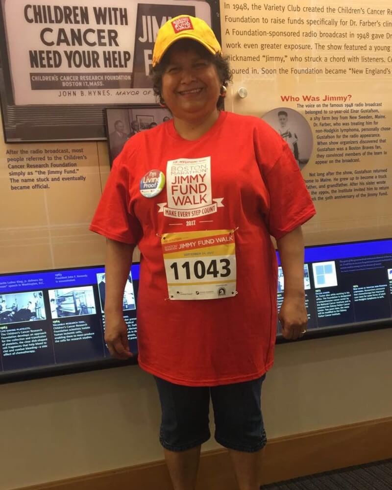 While in treatment, Melbey Segovia proudly took part in the Boston Marathon Jimmy Fund Walk.