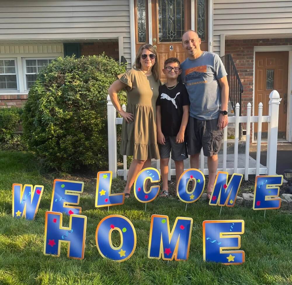 When Brian and Kristi returned home from Boston post-CAR-T in Sept. 2023, their son Chase and a big celebration awaited them. 