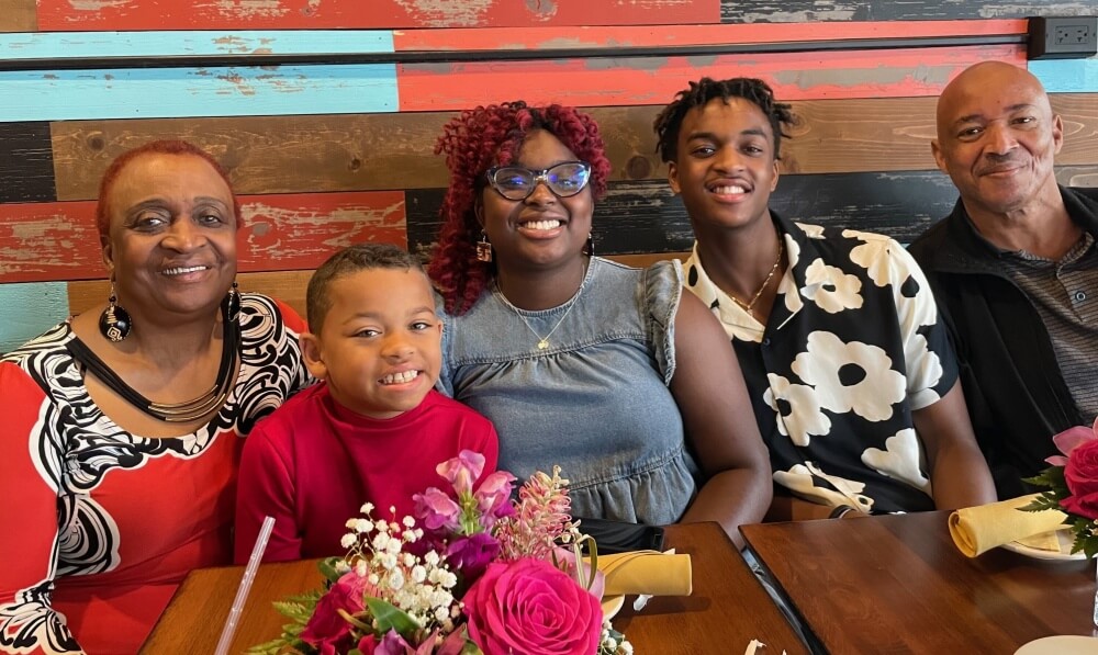 Robert Jenkins (right) had plenty to celebrate on Father's Day, 2023, including (from left) his wife Lorna and grandchildren Christian, Amara, and Kayden. 