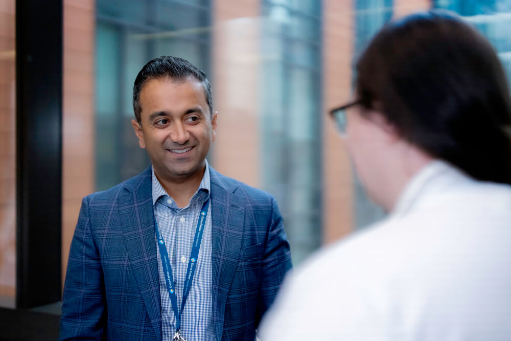 Omar Nadeem, MD, clinical director of Dana-Farber's Myeloma Immune Effector Cell Therapy Program.