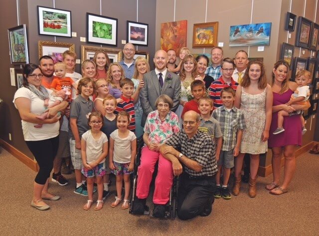 Jim Omel, MD posed in 2016 with his wife, Pat, and their family -- which today includes four children, 14 grandchildren, and three great-grandchildren.