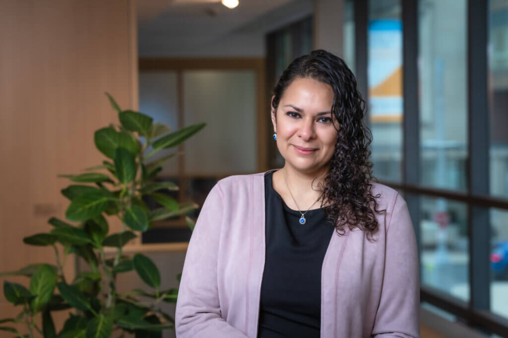 Narjust Florez, MD, Associate Director of the Cancer Care Equity Program. Dr. Florez was photographed because she is being featured on the cover of HemOnc Today to run on their June 10th print issue. Photo by Sam Ogden.